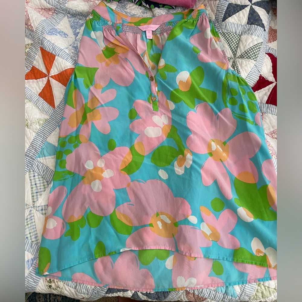 LILLY ESSIE SILK SLEEVELESS HIPPIE FLORAL RETRO Medium
